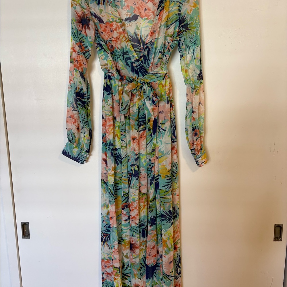 Floral Long Sleeve Maxi Dress